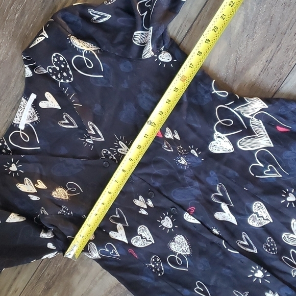 Zara mini hearts button down dress sz L boho - Picture 7 of 10